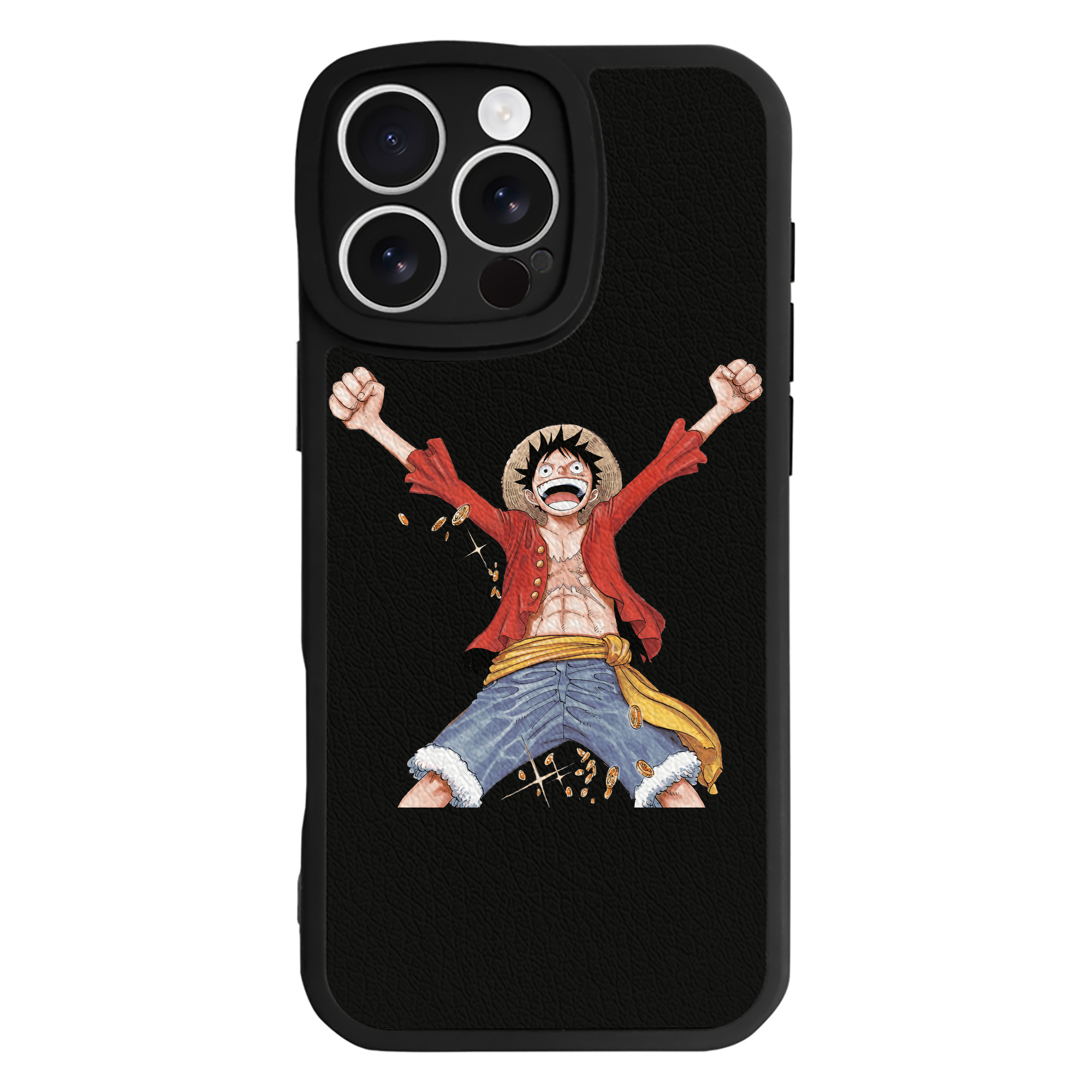 （画像用） ワンピース モンキー・D・ルフィ ONE PIECE Monkey D. Luffy 【iPhone 16シリーズ対応】シリコンスマホケース（レザー調） 材質：シリコン